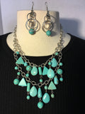 Turquoise Teardrop Necklace with matching Earrings