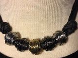 Multicolored wire spun necklace
