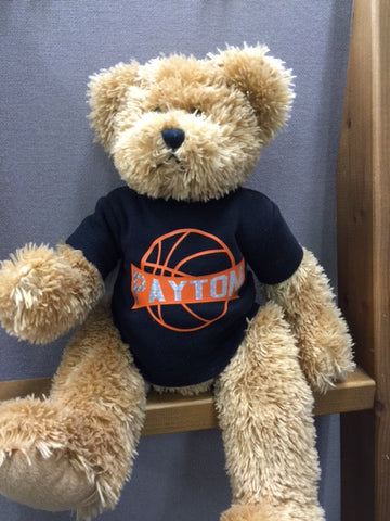 Teddy Bear with Black T-Shirt, Basketball with Name