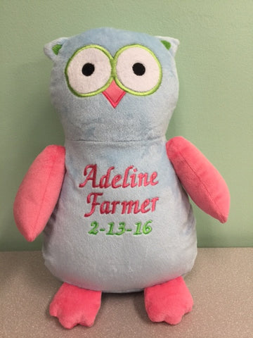 Personalized Stuffed Owl