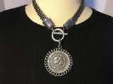 Silver Coin Necklace with lobster clasp