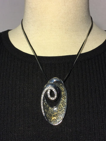 Black Cord Necklace with stunning Pendant