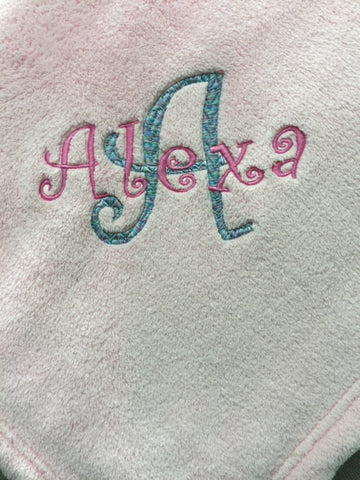 Super Plush Blanket with Embroidered Initial and Name (Girl)